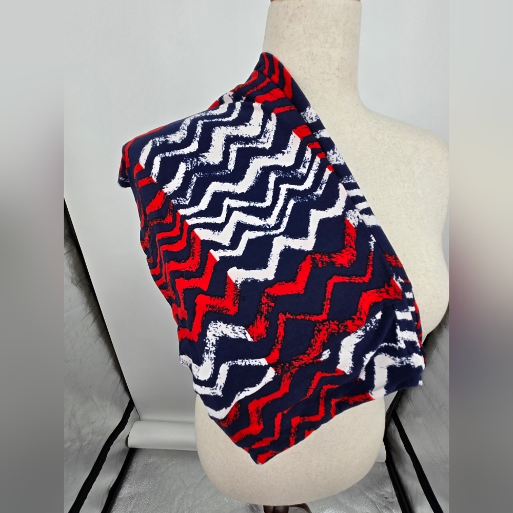 LuLaRoe Red White And Blue Zig Zag Leggings TC NEW 6635